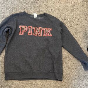 PINK Victoria's Secret Heather Gray Crewneck Sweatshirt